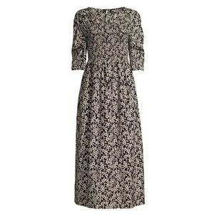 Rebecca Taylor | Osaka buttercream ruched smocked midi dress Women’s size XS
